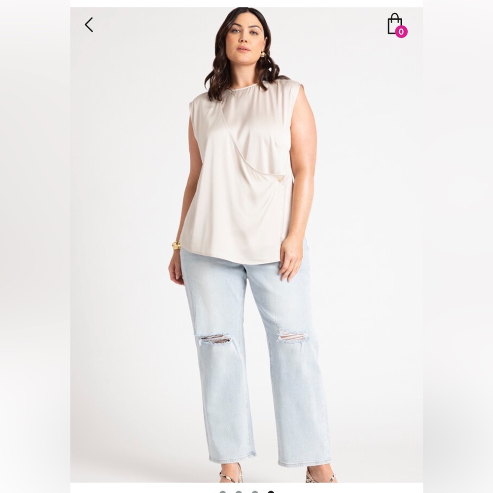 Eloquii Champagne silky wrap top